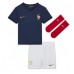 Cheap France Kingsley Coman #20 Home Football Kit Children World Cup 2022 Short Sleeve (+ pants)